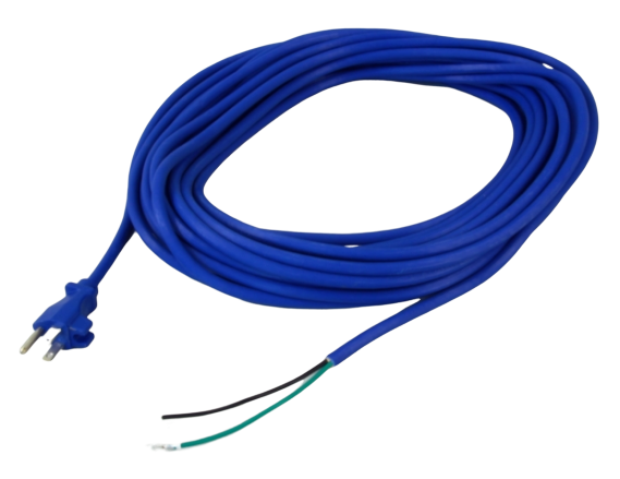 Power Cord, 18/3 Blue, 50', Molded Plug, Nickel Plated Plug Blades Fits Windsor Sensor S12 (120V), S15 (120V), SRXP12 (120V), SRXP15 (120V), SRXP18 (120V), Versamatic VS18 (120V) Fits Windsor Part Number 86135510