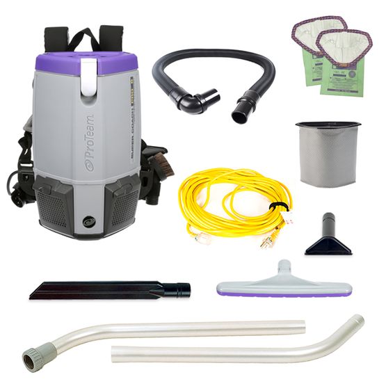 Proteam Supercoach Pro 6QT, Backpack Vacuum, 11.6lbs, Electric, With Tools, HEPA, 3 Year Warranty