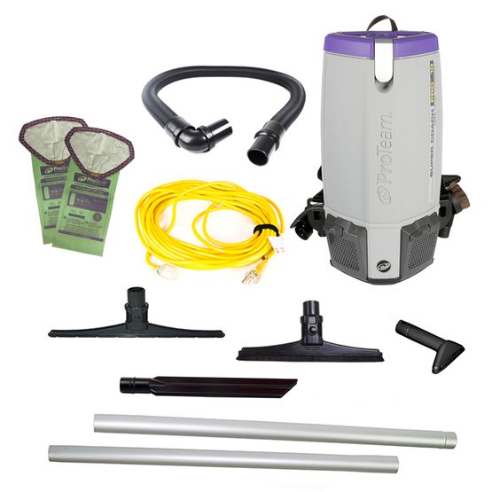 Proteam Supercoach Pro 6QT, Backpack Vacuum, 11.6lbs, Electric, With Tools, HEPA, 3 Year Warranty
