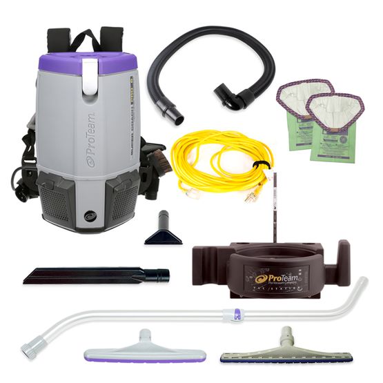 Proteam Supercoach Pro 6QT, Backpack Vacuum, 11.6lbs, Electric, With Tools, HEPA, 3 Year Warranty