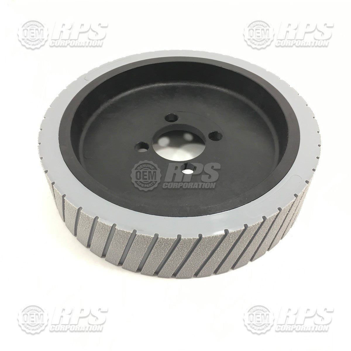 FactoryCat/Tomcat 175-6196D, Wheel Assembly,Grey,Poly,10" Plastic Hub, Grooved,w/Bushings