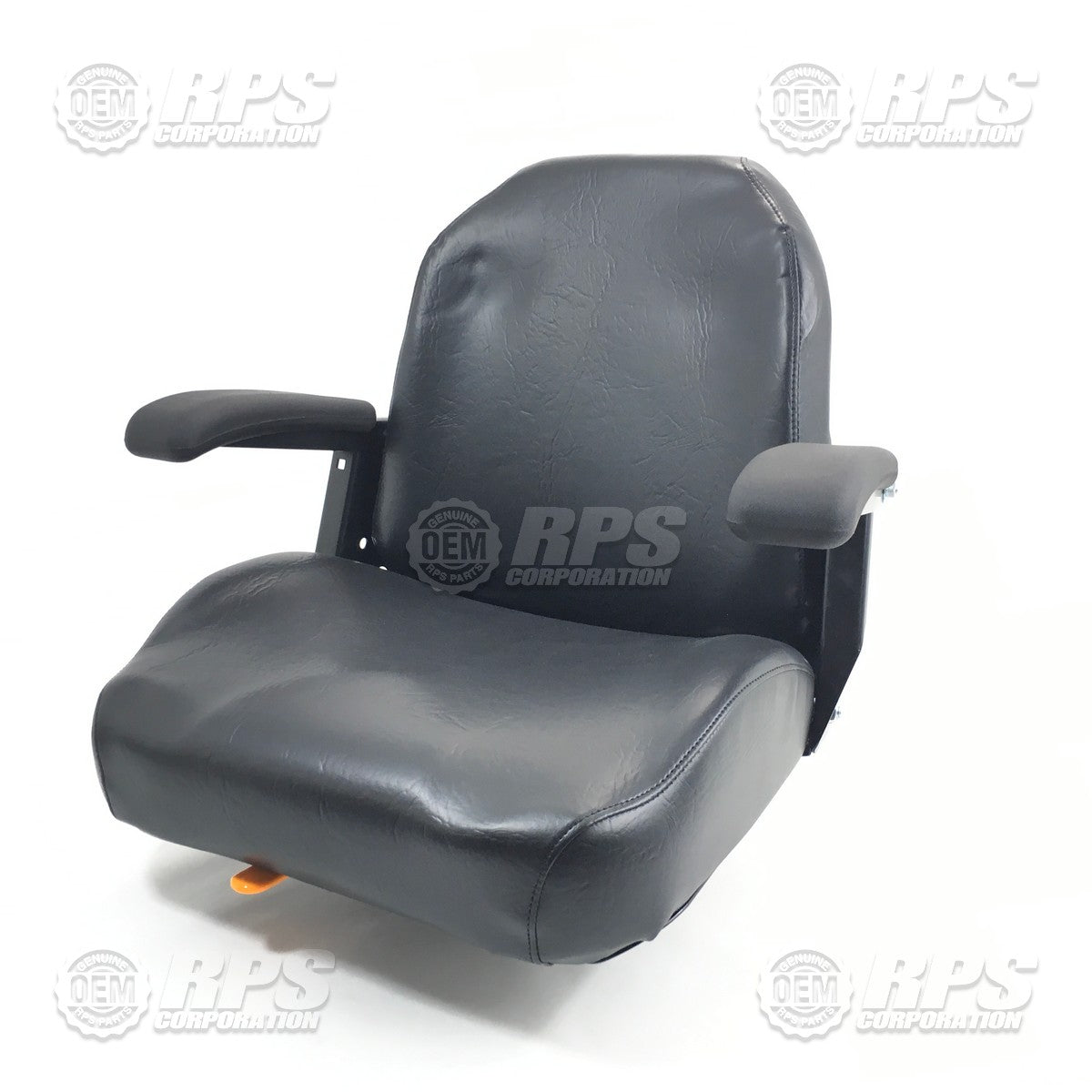 FactoryCat/Tomcat 370-1390, Seat,w/Switch, Static Back, Black Vinyl Cover 6" Single Locking Track, 8" Mounting