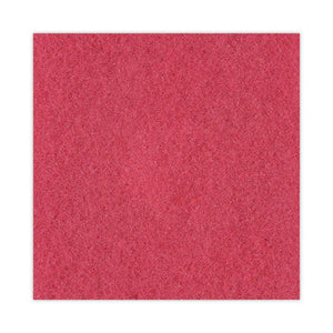 Buffing Floor Pads, 19" Diameter, Red, 5/carton
