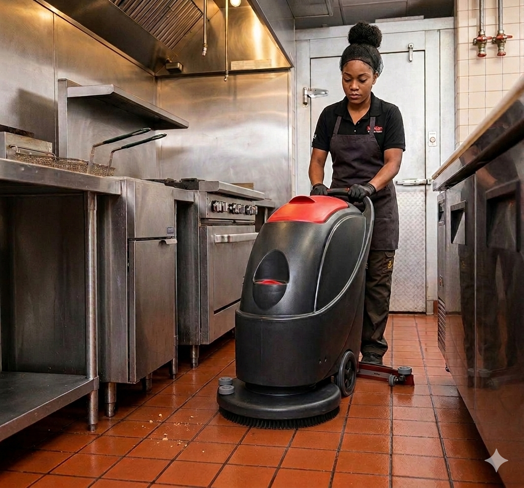 Walk Behind Floor Scrubber, 20", 10.5 Gallon, Battery, Pad Assist, Disk, 3/3/1/1 Warranty
