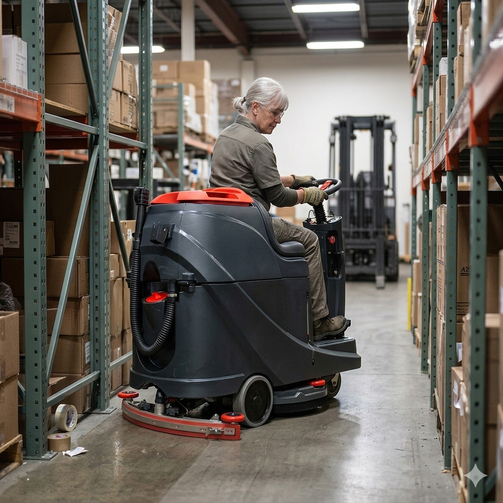 Rider Floor Scrubber, 20", 22 Gallon, Battery, Disk, 3/3/1/1 Warranty
