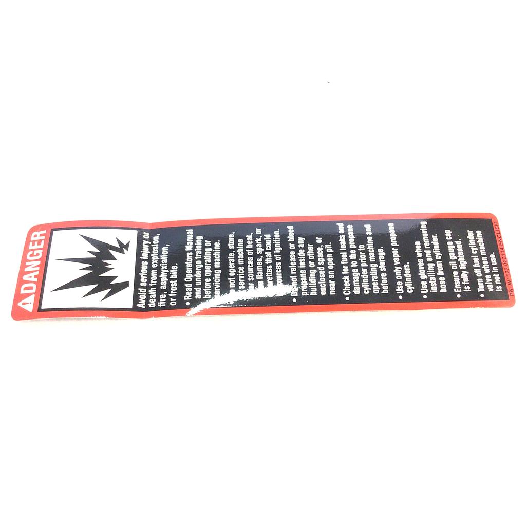 Onyx PT-W1122 Envirogard Danger Decal OEM Part