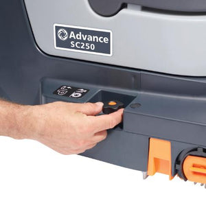 Advance SC250, Floor Sweeper-Scrubber, 13", 1.6 Gallon, Brush Assisted, Lithium, Cylindrical, 3 Year Warranty