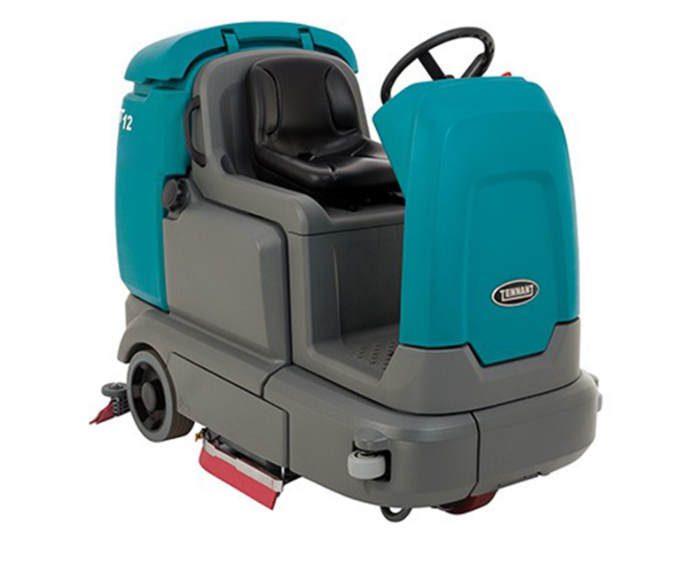 Refurbished, Tennant T12, Rider Floor Sweeper-Scrubber, 32" , 35 Gallon,  Battery, Cylindrical