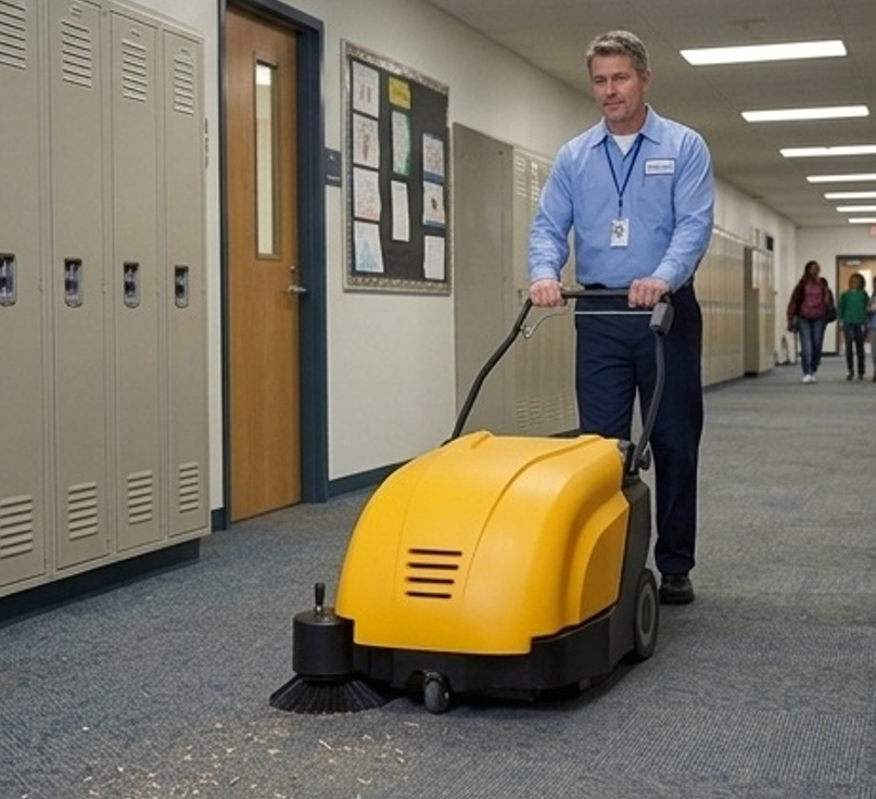 Tornado SWB 26/8, Walk Behind Floor Sweeper, 26", Battery, Push, 9 Gallon Hopper