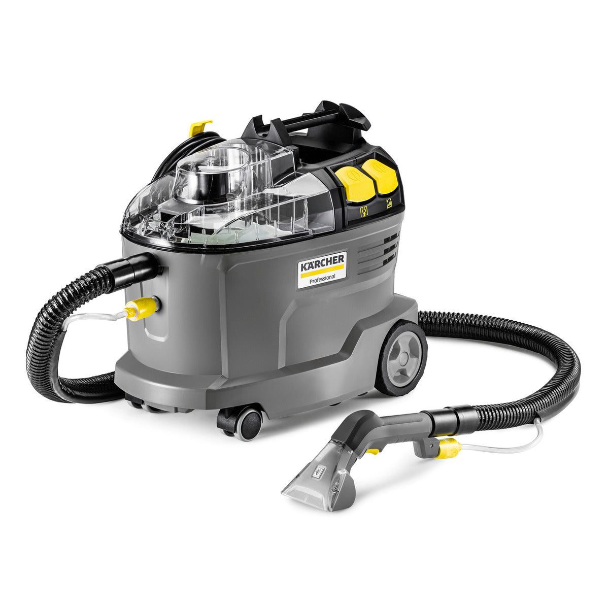 Karcher Puzzi 8/1, Carpet Spotter, 2 Gallon, 35 PSI, Cold Water, 8' Hose Clear Upholstery Tool, 1 Year Warranty, 1.100-244.0