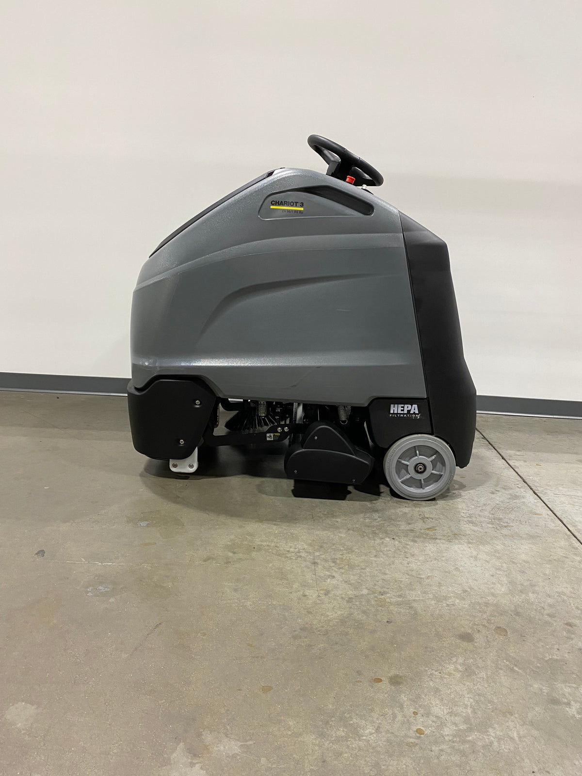 Refurbished Karcher Chariot CV 86/1, Wide Area Vacuum, 34", Ride On, AGM Batteries, HEPA, Onboard Charger, 1.008-146.0