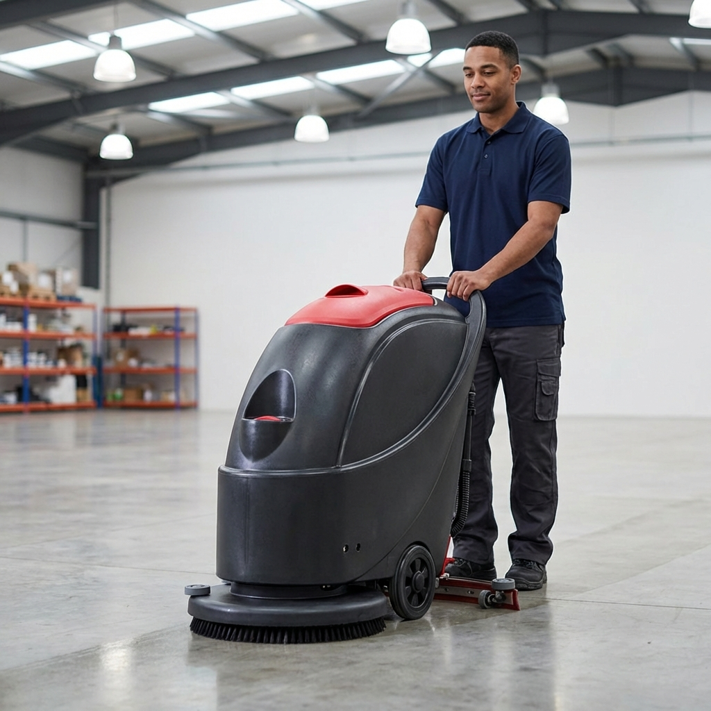 Walk Behind Floor Scrubber, 17", 13 Gallon, Electric, Pad Assist, Disk, 3/3/1 Warranty