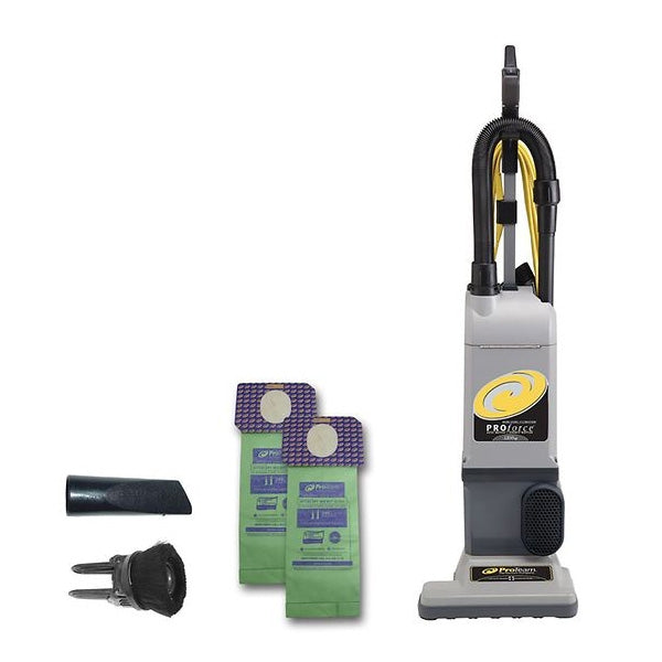 ProTeam® ProForce® 1200XP, Upright Vacuum, 12", Bagged, Dual Motor, HEPA, With Tools, 3 Year Warranty, 107251
