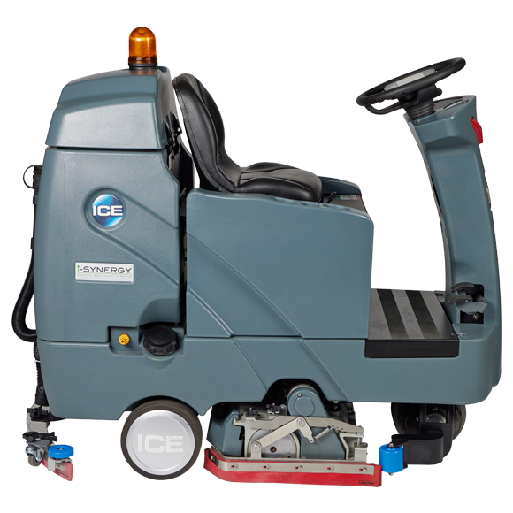 ICE RS28L-CY, Rider Floor Sweeper Scrubber, 28", 29 Gallon, 5/5/3 and Lifetime Lithium Battery Warranty