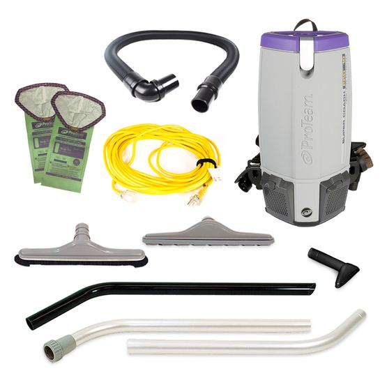 Proteam Supercoach Pro 10QT, Backpack Vacuum, 12lbs, Electric, With Tools, HEPA, 3 Year Warranty