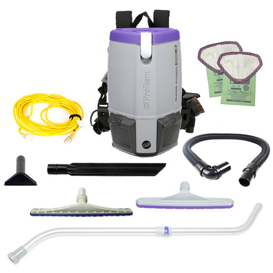 Proteam Supercoach Pro 6QT, Backpack Vacuum, 11.6lbs, Electric, With Tools, HEPA, 3 Year Warranty