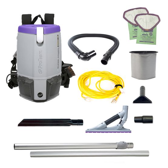Proteam Supercoach Pro 6QT, Backpack Vacuum, 11.6lbs, Electric, With Tools, HEPA, 3 Year Warranty