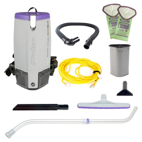 Proteam Supercoach Pro 6QT, Backpack Vacuum, 11.6lbs, Electric, With Tools, HEPA, 3 Year Warranty