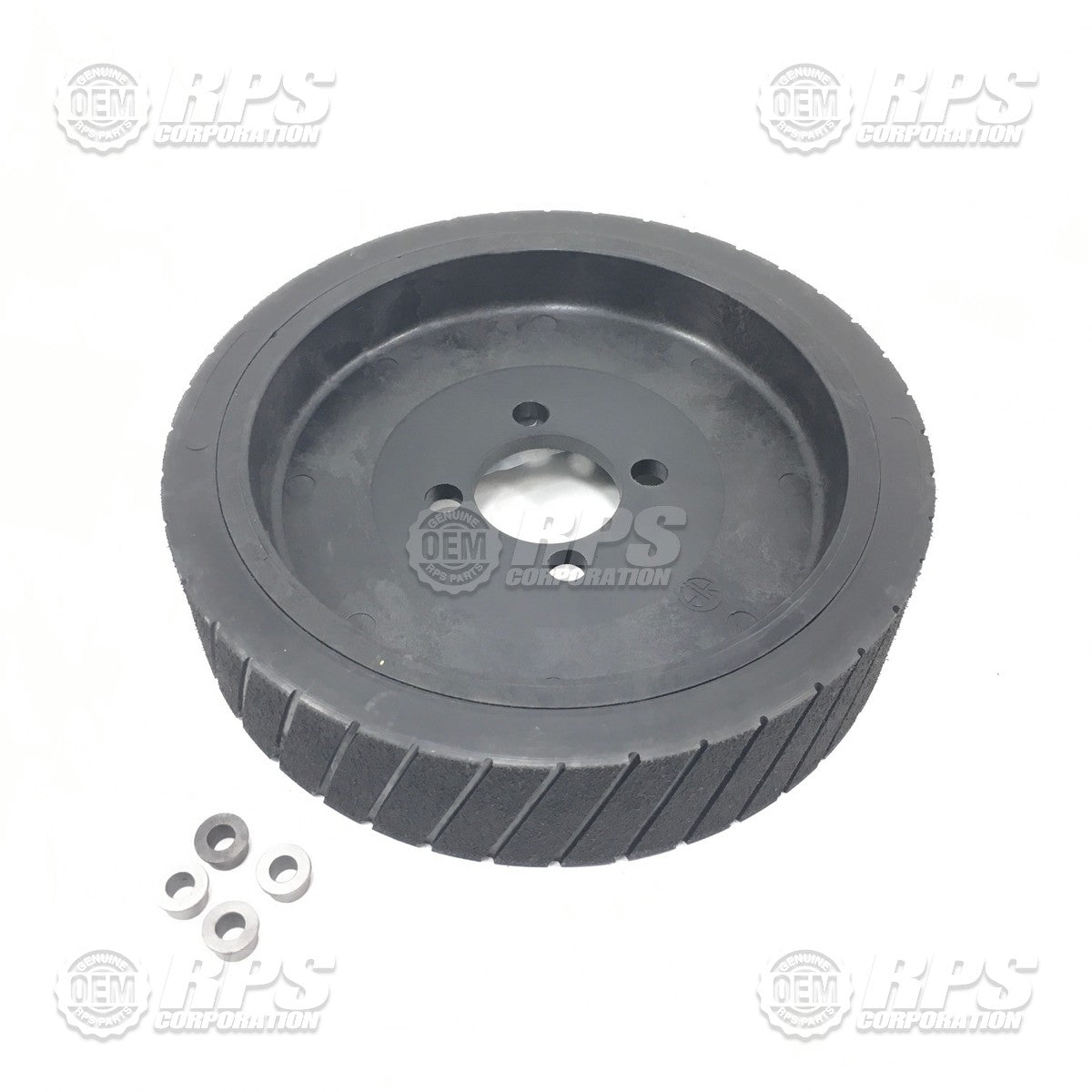 FactoryCat/Tomcat 175-6198D, Wheel Assembly,Black,Poly,10" Plastic Hub, Grooved, W/Bushings