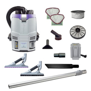 Proteam GoFit 3 | Backpack Vacuum | 3 QT | 4Ah | 51 mins Low 39 mins High | 12.8lbs | Battery | With Tools | HEPA | 2 Year Warranty