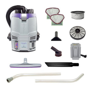 Proteam GoFit 3 | Backpack Vacuum | 3 QT | 8Ah | 106 mins Low | 83 mins High | 12.8lbs | Battery | With Tools | HEPA | 2 Year Warranty