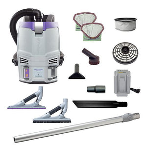 Proteam GoFit 3 | Backpack Vacuum | 3 QT | 8Ah | 106 mins Low | 83 mins High | 12.8lbs | Battery | With Tools | HEPA | 2 Year Warranty