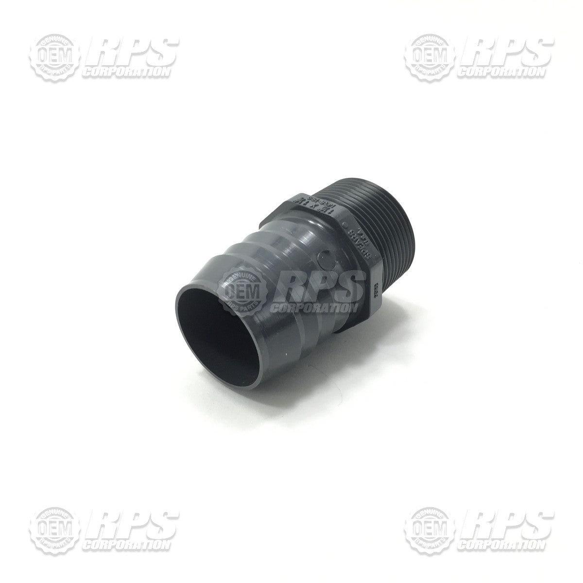FactoryCat/Tomcat 260-1215, Fitting, 1.25 NPT X 1-1/2 Barb Male, Grey