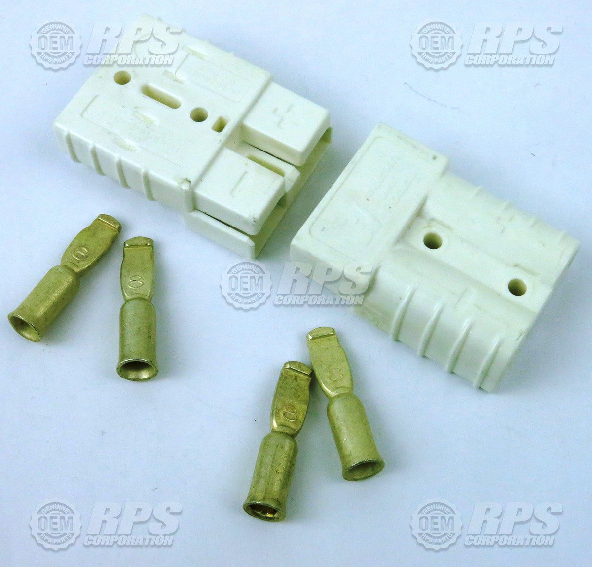 FactoryCat/Tomcat 5-220, Connector,Anderson,White,50a (24V) Housing Set of 2 w/8 Ga. Contacts