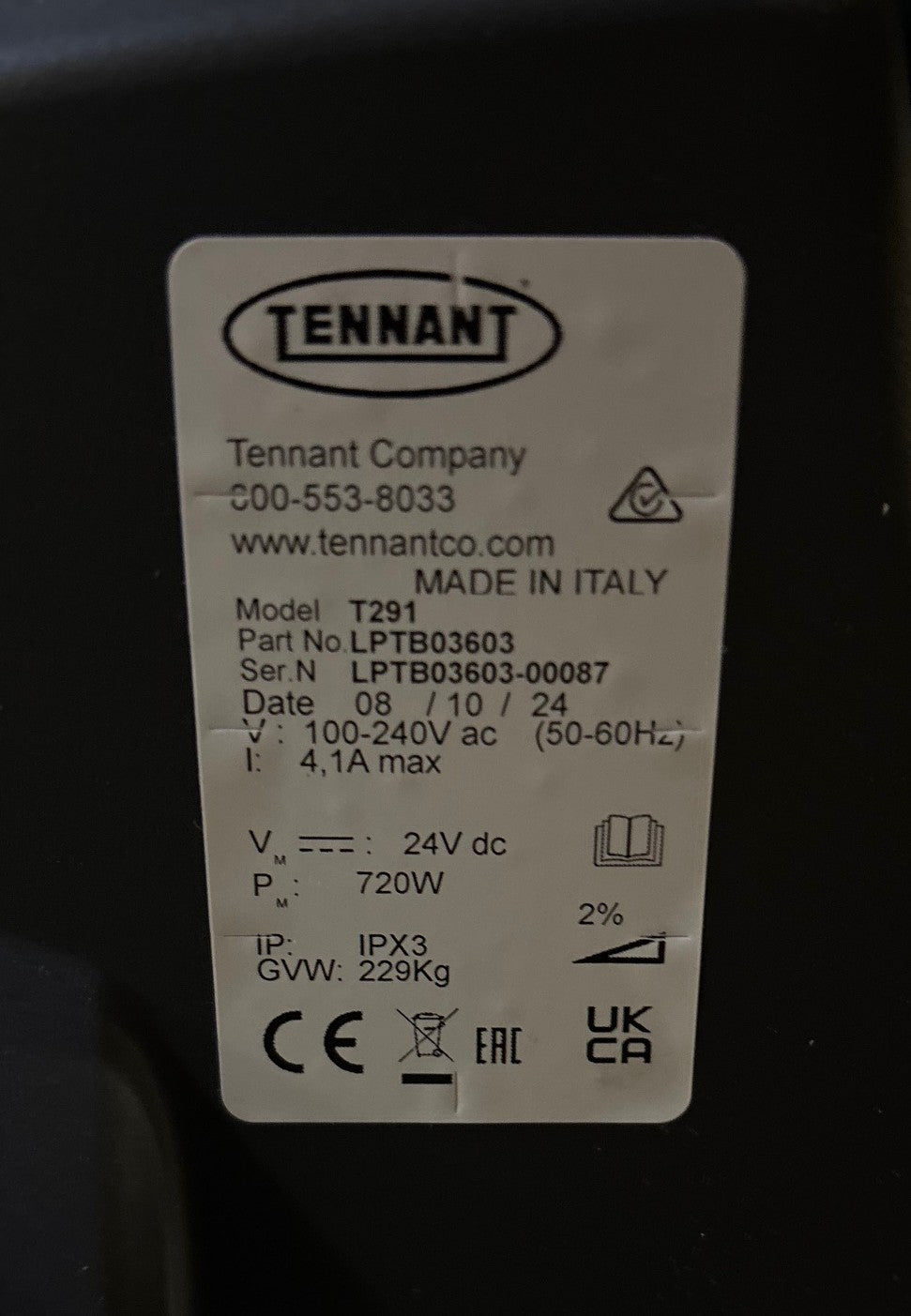 Tennant T291, Walk Behind Floor Scrubber, 20", 13.2 Gallon, Battery, Pad Assist, Battery, Disk, 1 Year Warranty, Year End Sale