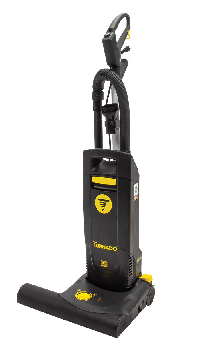 Tornado CVD 38 and CVD 48 Deluxe, Upright Vacuum, 12" or 15", Dual Motor, HEPA, With Tools, 4 Year Warranty