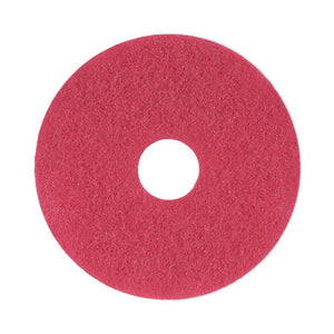 Buffing Floor Pads, 13" Diameter, Red, 5/carton