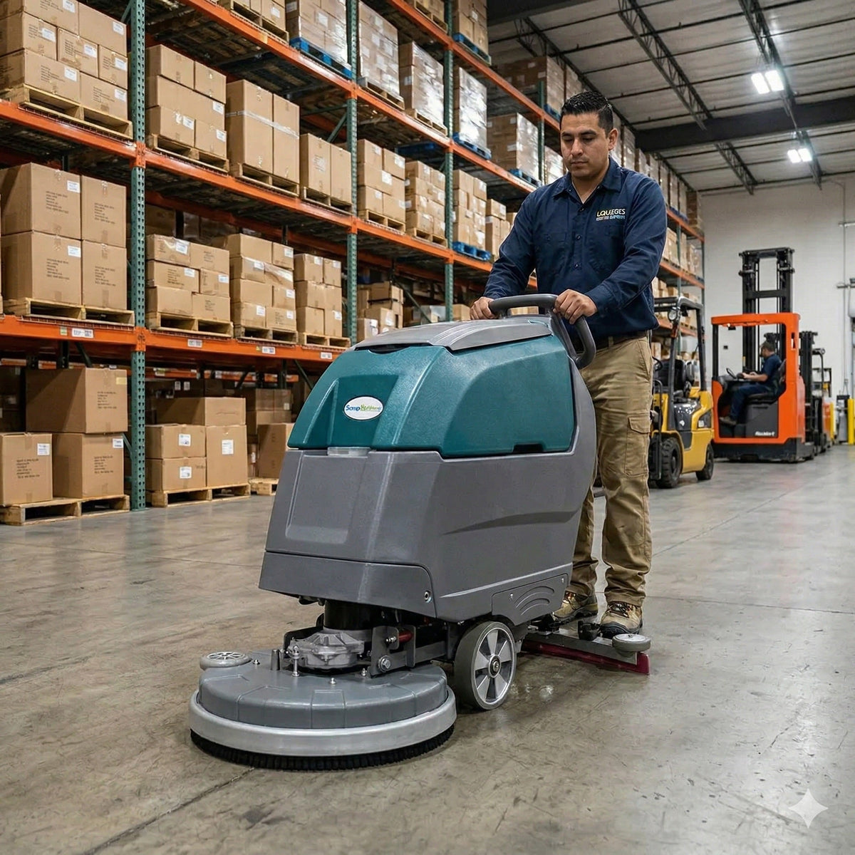 Walk Behind Floor Scrubber, 20", 12.5 Gallon, Battery, Pad Assist, Disk, 2/2/1 Warranty, Lifetime Warranty On Vacuum Motor, SSRLA510S
