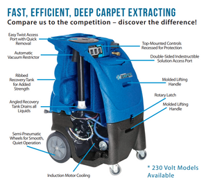 80-3500-H | Carpet Extractor | Sandia Sniper | 12 Gallon | 500 PSI Adjustable | Hot Water | Dual 3 Stage Vac Motors | 1 Year Pump 2 Year Motor Warranty