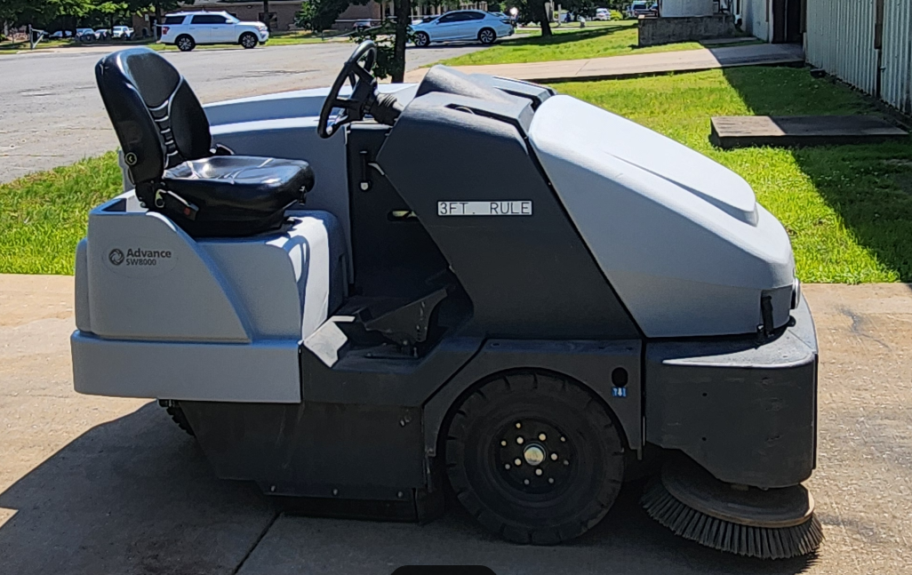Refurbished, Advance SW8000, Floor Sweeper, 77", 105 Gallon Hopper, Ride On, Propane, Dual Side Brushes, 2020