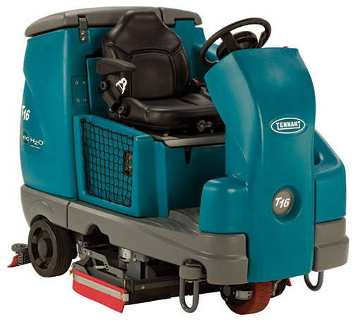 Refurbished, Tennant T16, Floor Sweeper-Scrubber, 36", 50 Gallon, Ride On, Battery, Cylindrical