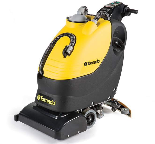 Tornado BR 18/11 | 18" Walk Behind Floor Sweeper-Scrubber, Cylindrical, Battery