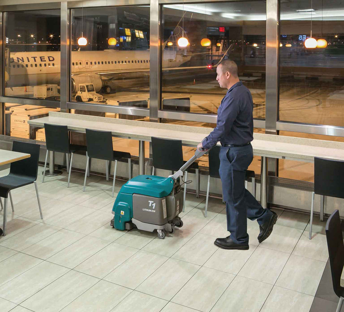 Tennant T1, Floor Sweeper-Scrubber, 15", 2.5-3 Gallon, Electric or Battery, Cylindrical, 3 Year Warranty