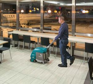 Tennant T1, Floor Sweeper-Scrubber, 15", 2.5-3 Gallon, Electric or Battery, Cylindrical, 3 Year Warranty