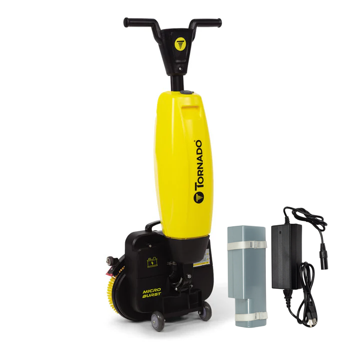 Tornado Mop Microburst, Walk Behind Floor Scrubber, 17.5", 1.3 Gallon, Lithium, Disk, 2 Year Warranty