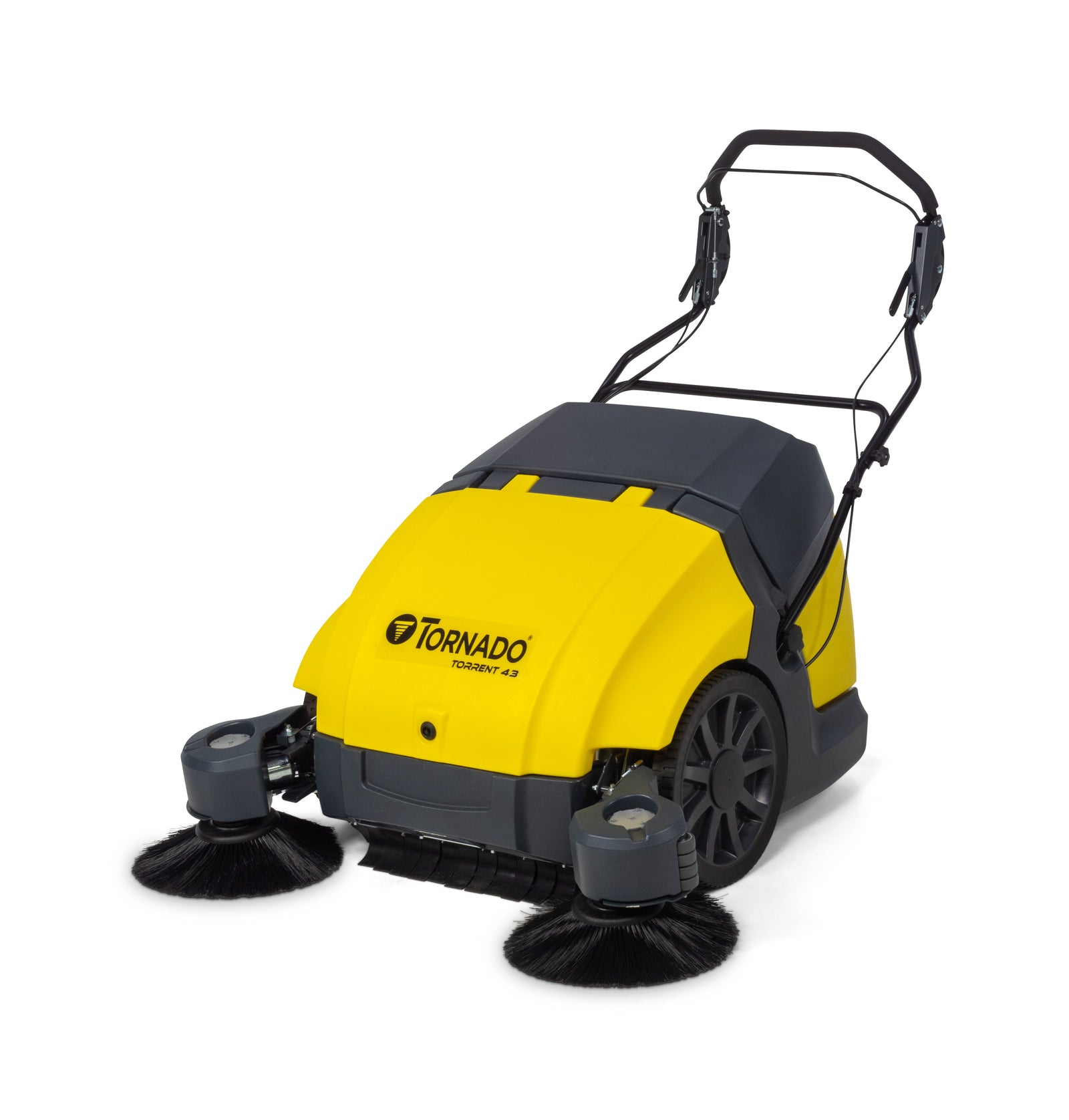 Tornado Torrent 43, Walk Behind Floor Sweeper, 43", 17 Gallon Hopper, Battery, Manual, 4 Year Warranty |