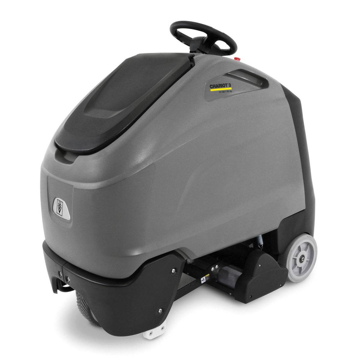 Karcher Chariot CV 86/1, Wide Area Vacuum, 34", Ride On, Battery, No Tools, HEPA, Dual Counter Rotating Brushes, 3 Year Warranty