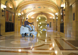 Advance Advolution 2710, Floor Burnisher, 27", 1600 RPMs, Ride On, Battery, Dust Control, 3 Year Warranty