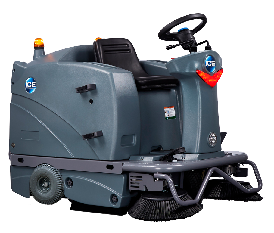 iS1100L, ICE iS1100L+, Floor Sweeper, 44", 21 Gallon Hopper, Ride On, Lithium, 5 Year Warranty