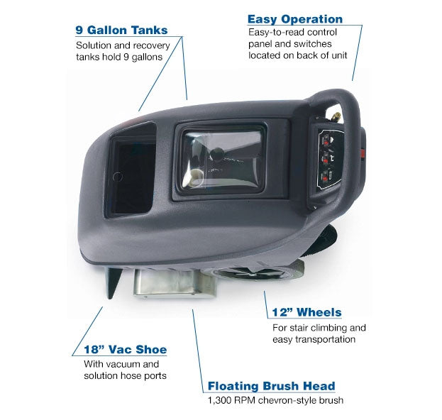 Tornado Marathon SE 900, Carpet Extractor, 9 Gallon, 18", Pull Back, 2 Year Warranty, 98170