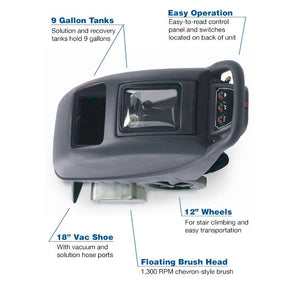 Tornado Marathon SE 900, Carpet Extractor, 9 Gallon, 18", Pull Back, 2 Year Warranty, 98170
