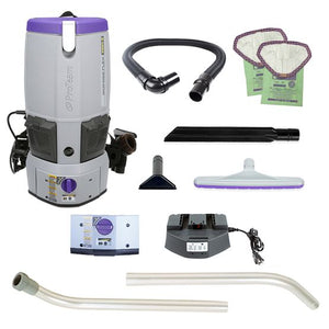 ProTeam® GoFree® Flex Pro II | Backpack Vacuum | 6QT | 12AH | 106 Mins Low 75 Mins High | 17.5lbs | Battery | With Tools | HEPA | 2 Year Warranty