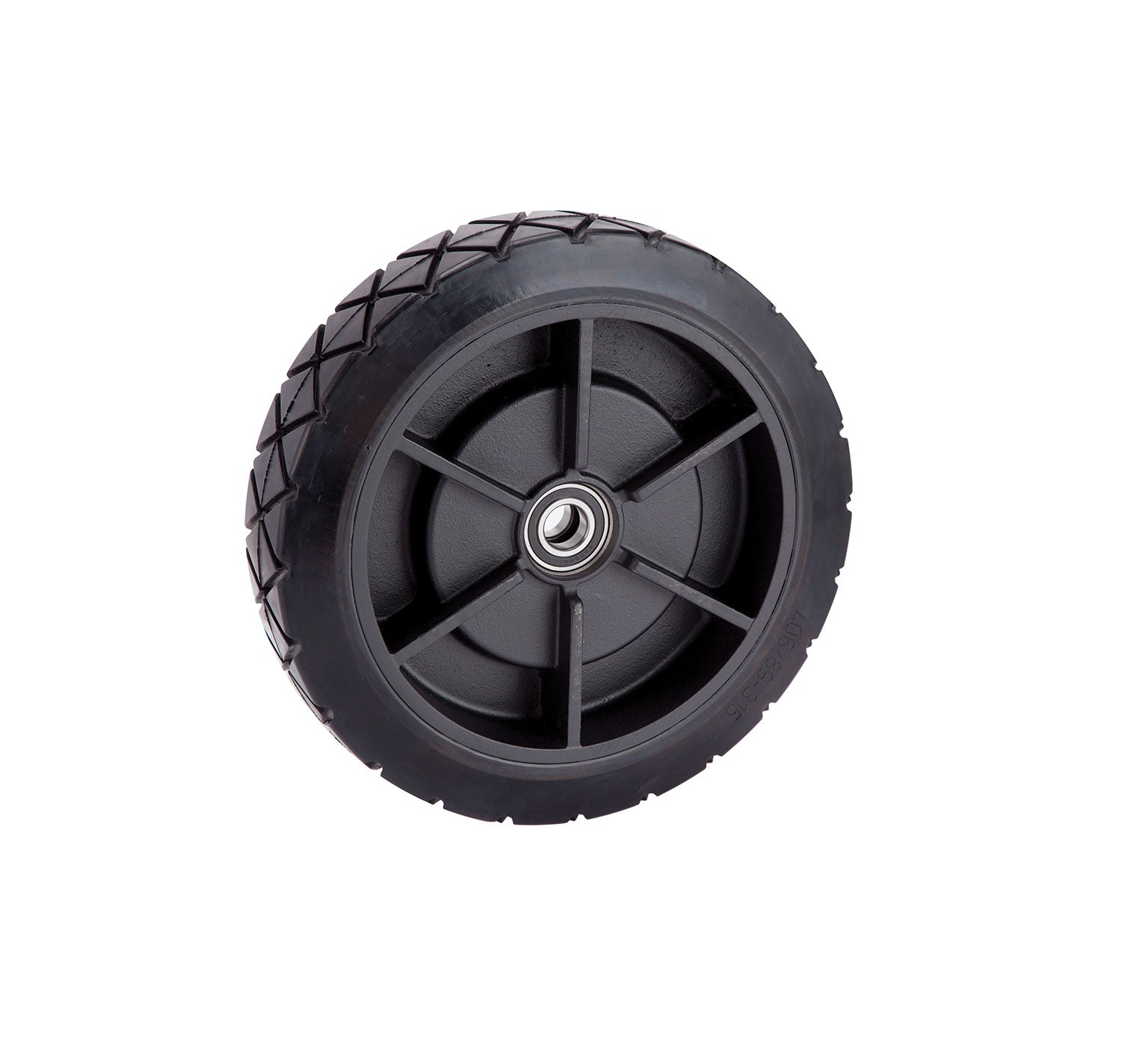 Solid black rear tire assembly 16.0" Length X 3.5" WidthB (sub for 1063238, replaces 360071, 363218, 1028590) 16 x 3.5 inch. Fits Tennant 8010, M20, S20, T20  Fits Tennant 1059671