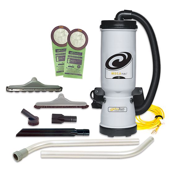 Proteam MegaVac 10 Qt. Commercial Backpack Vacuum with Blower Tool, Felt and Horse Hair Hard Surface Tool Kit