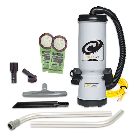 Proteam MegaVac 10 qt. Backpack Vacuum w/ Blower Tool and Xover Performance Two-Piece Wand Tool Kit