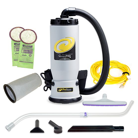 Proteam QuietPro BP 6Qt. Commerical Backpack Vacuum Cleaner with Xover Multi-Surface Telescoping Wand Tool Kit